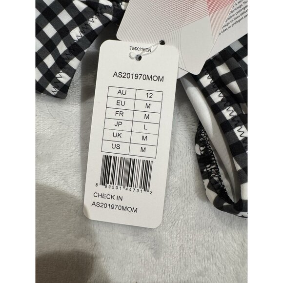 Freya Check In Bikini Brief Black & White Monochrome Plaid M - Picture 6 of 6